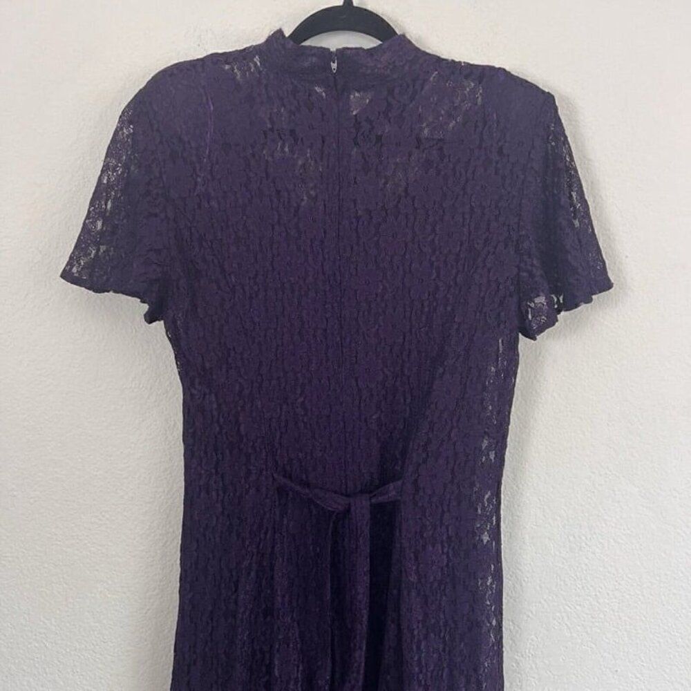 Vintage Purple Lace Romantic Goth Victorian Women Layered Midi/maxi Dress Large - Picture 8 of 12